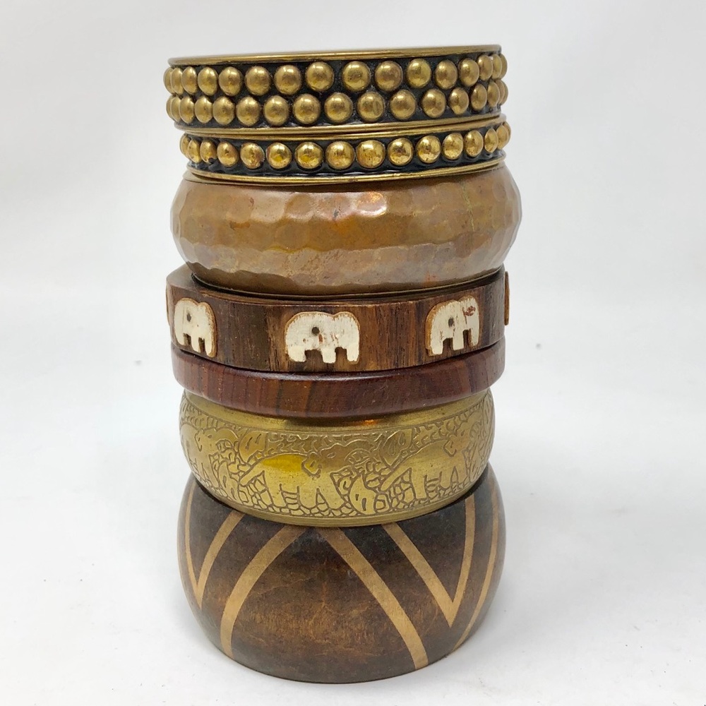 Boho bangle elephant stack